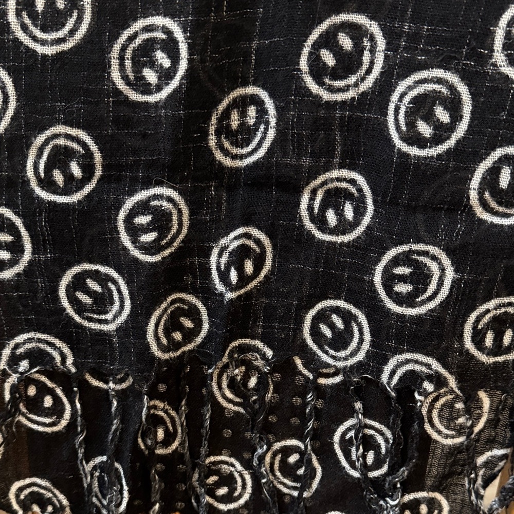Black Smiley Face scarf